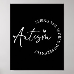 Póster El autismo ve el mundo de manera diferente como un