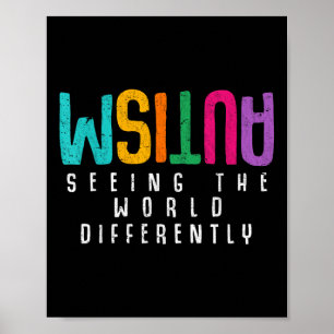 Póster El Autismo Viendo Al Mundo Apoyar El Autismo De Ma