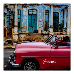 Póster El auto rojo de la Habana Cuba