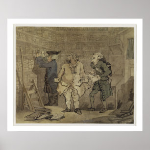 Póster El autor y su editor, 1784 (lavado gris y