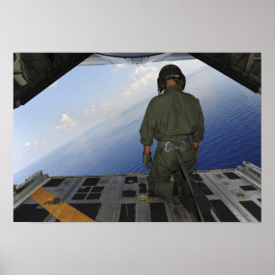 Póster El aviador observa las aguas del golfo de Mexic