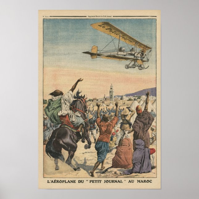 Póster El avión de 'Petit Journal' sobrevolando (Frente)