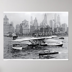 Póster El avión marítimo visita la Gran Manzana