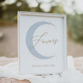 Póster El azul sobre la luna Baby Shower favorece el Rótu