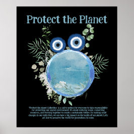 Póster El azul y el verde protegen el PLANETA, AHORRAN el