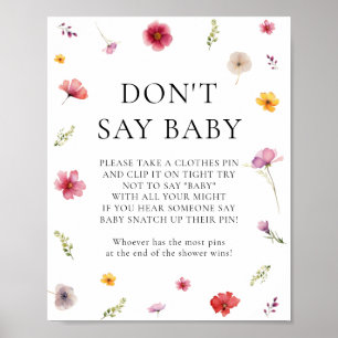 Póster El Baby Shower de Flores Silvestres no dice juego