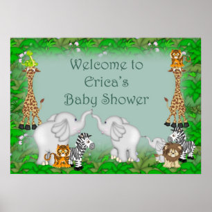 Póster El Baby Shower de la jungla de Erica