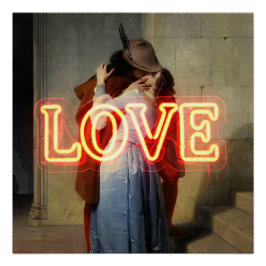 Póster El Bacio Remix – Neon “LOVE” Wall Art & Merch