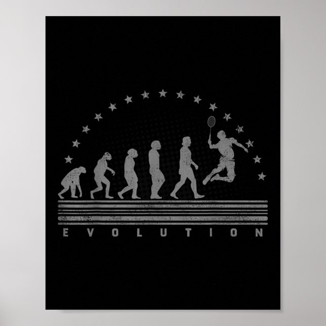 Póster El Badminton Evolutions Retro Shuttle Hombres Badm (Frente)
