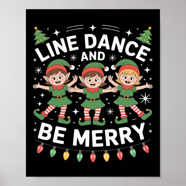 Póster El Baile De Línea Es El Espíritu De Los Navidades (Frente)