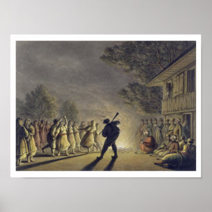 Póster El baile de los campesinos búlgaros, pub. por Will