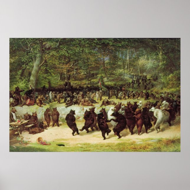 Póster El baile del oso de William Holbrook Beard (Frente)