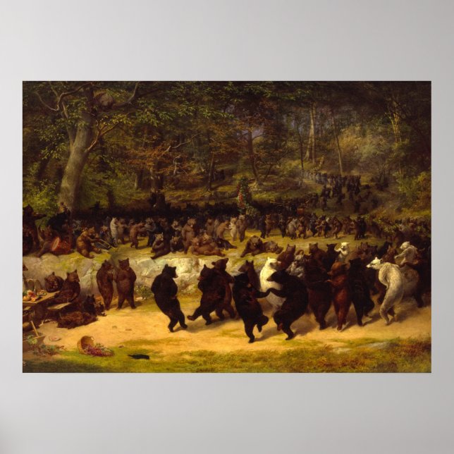 Póster El baile del oso de William Holbrook Beard (Frente)