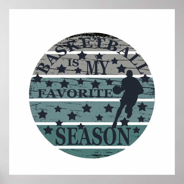Póster el baloncesto es mi estación favorita (Frente)