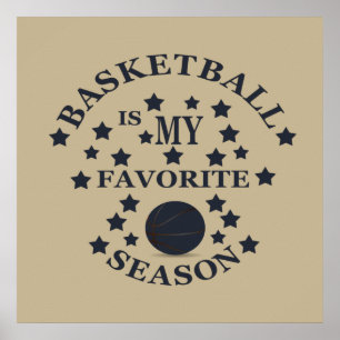 Póster el baloncesto es mi temporada favorita