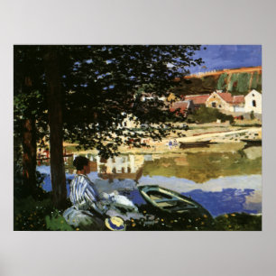 Póster El Banco del Sena, Bennecourt por Claude Monet