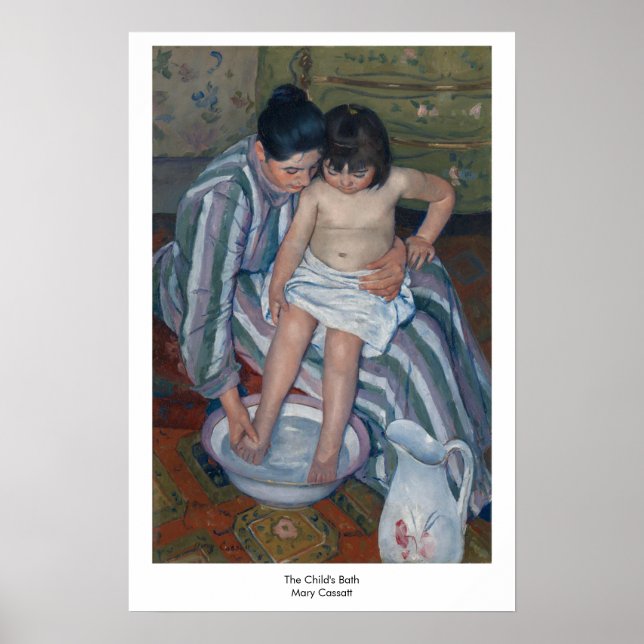 Póster El baño del niño/Mary Cassatt (Frente)