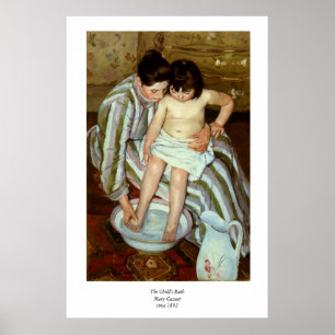 Póster El baño infantil de Mary Cassatt (alrededor de 189