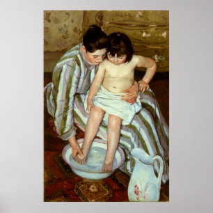 Póster El baño infantil de Mary Cassatt (alrededor de 189