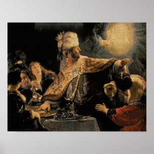 Póster El banquete c.1636-38 del Belshazzar