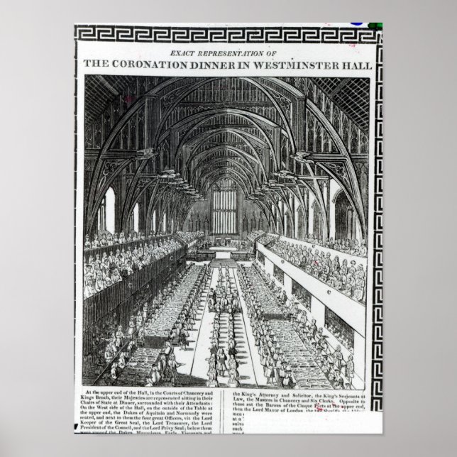 Póster El banquete de coronación en Westminster Hall (Frente)