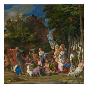 Póster El banquete de dioses, 1514 - 29 (aceite en lona)