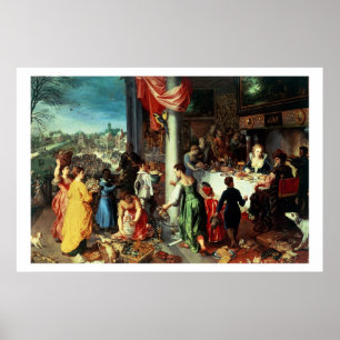 Póster El banquete del invierno, recolectando en el