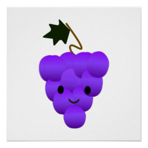 Póster El banquete kawaii de uvas