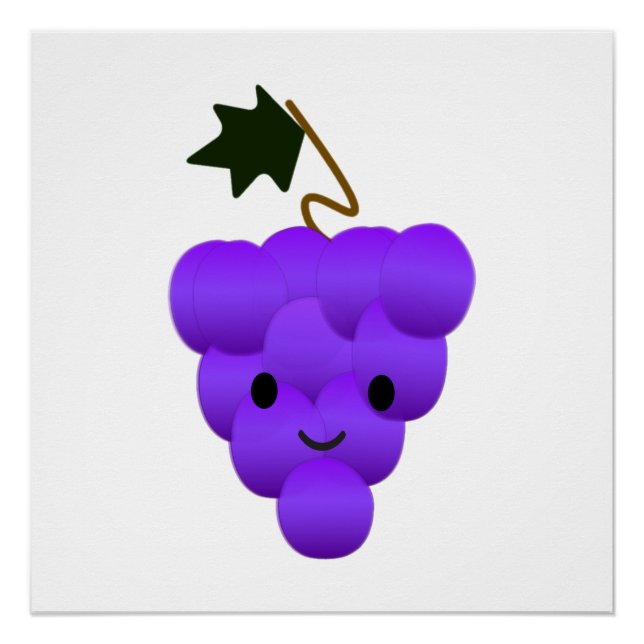 Póster El banquete kawaii de uvas (Anverso)