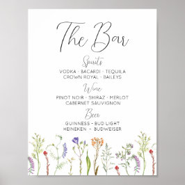 Póster El bar Boda Wildflowers Floral Ditsy