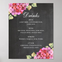 El bar de bebidas alcohólicas boda Chalkboard. Flo