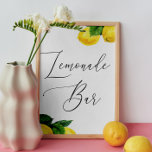 Póster El bar de la Lemonade. Ducha nupcial elegante de l<br><div class="desc">Elegante cítrico acuático "Lemonade bar" poster. Adecuado para duchas nupciales,  Baby Shower y cualquier otro fiesta de limón. Por favor,  contáctame si necesitas artículos adicionales.</div>