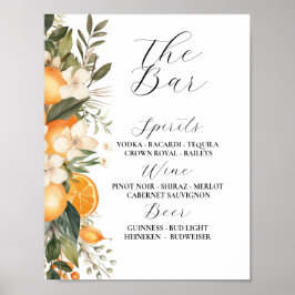 Póster El bar Floral Boda Florals Naranjas Citrus
