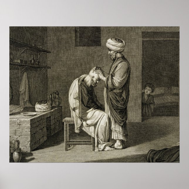 Póster El barbero, del volumen II Artes y oficios de 'Des (Frente)