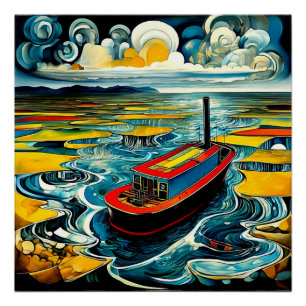 Póster El barco de vapor varado