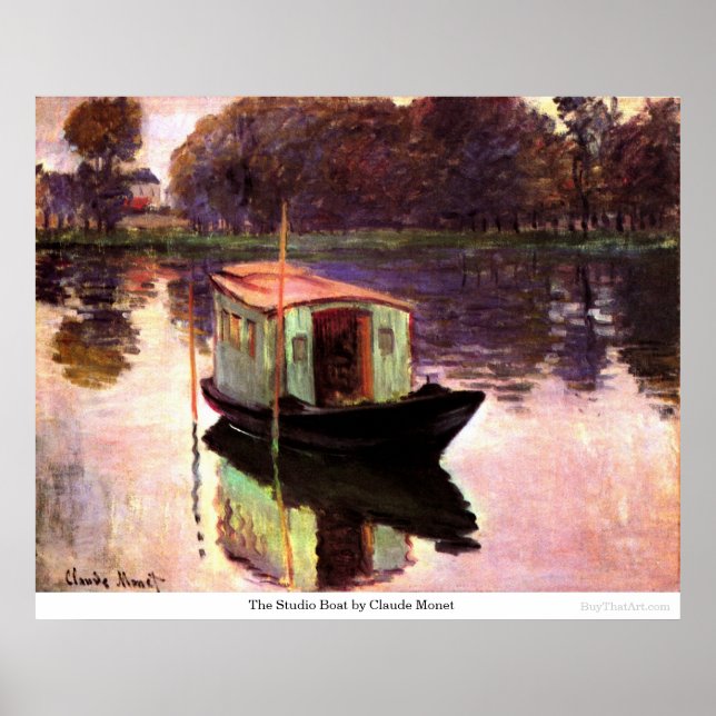 Póster El barco estudio de Claude Monet (Frente)