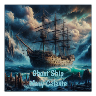 Póster El barco fantasma Mary Celeste atormentando el mis