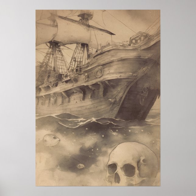 Póster Él barco pirata olvidado (Frente)