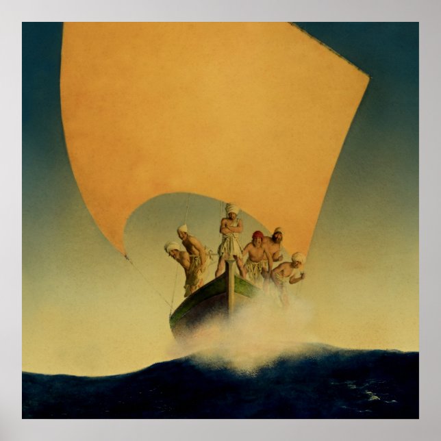 Póster "El barco pirata" por Maxfield Parrish (Frente)