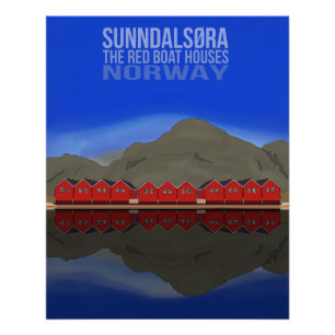 Póster El Barco Rojo Casas Sunndalsøra Noruega
