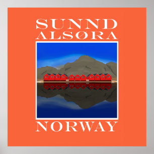 Póster El Barco Rojo Casas Sunndalsøra Noruega