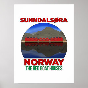 Póster El Barco Rojo Casas Sunndalsøra Noruega