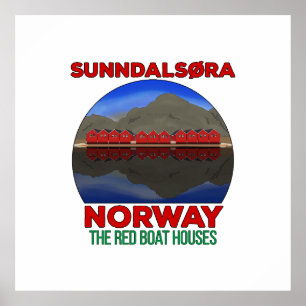 Póster El Barco Rojo Casas Sunndalsøra Noruega