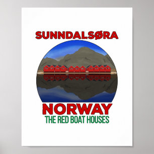 Póster El Barco Rojo Casas Sunndalsøra Noruega