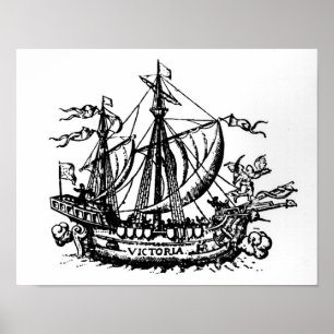 Póster El barco "Victoria" de Ferdinand Magellan