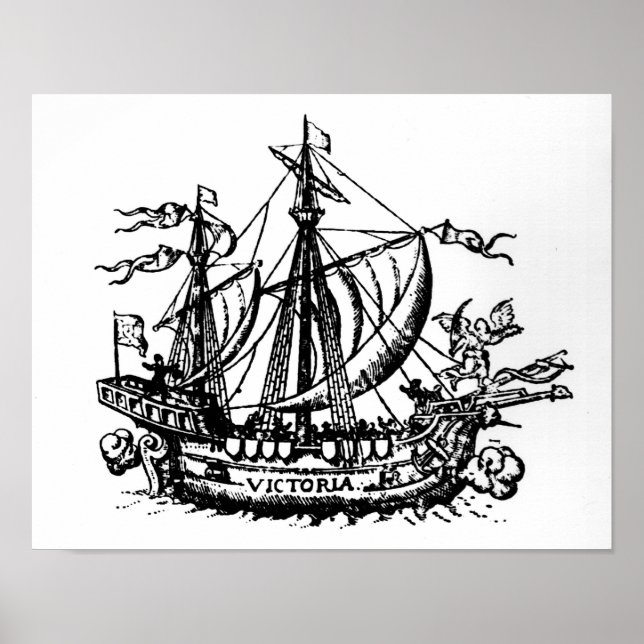 Póster El barco "Victoria" de Ferdinand Magellan (Frente)