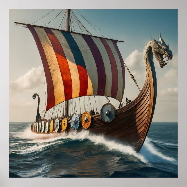 Póster El barco Viking Long (Frente)