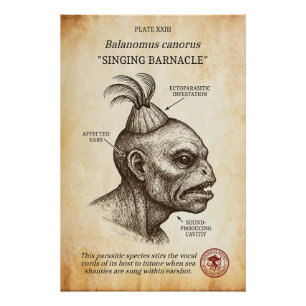 Póster El Barnacle del Canto - Biología lovecrista