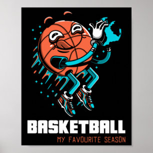 Póster El básquetbol es mi diversión favorita de temporad