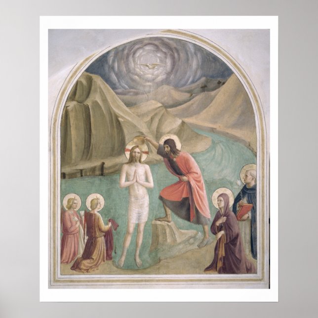 Póster El bautismo de Cristo, c.1438-45 (fresco) (Frente)